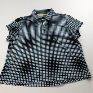 Jamie Sadock LG Women's Button Polo Geometric All Over Print Black PLS READ - Picture 1 of 8