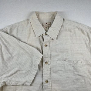 Woolrich Sand Color Button Down Short Sleeve Shirt Pocket Men's XL - Picture 1 of 10