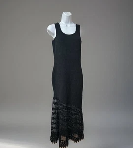 Sheath Dress Gatsby Flapper Emily Lauren Sm Asymmetrical Lace Black Stretch USA - Picture 1 of 15