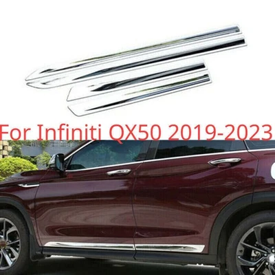 Chrome Side Door Body Guard Molding sill Cover Trim For Infiniti QX50 2019-2023 - Image 1 of 4