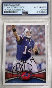 2012 Topps #197 Ryan Fitzpatrick Signed Card Buffalo Bills Football PSA/DNA - Picture 1 of 2
