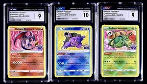 Radiant Charizard Blastoise Venusaur Pokemon GO CGC 9 e 10 set certificato sequenziale ✨ - Foto 1 di 4