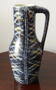 UNUSUAL C1960's VEB Gräfenroda, WERRA 3 POLYCHROME SIGLE HANDLE VASE - Picture 1 of 9