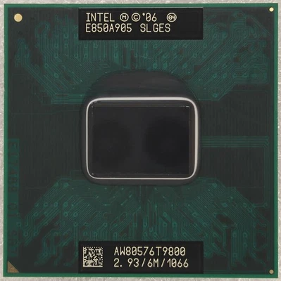 Intel Core 2 Duo Mobile T9800 SLGES 2.93 GHz 6MB 1066MHz Processor Dual-Core CPU - Image 1 of 2