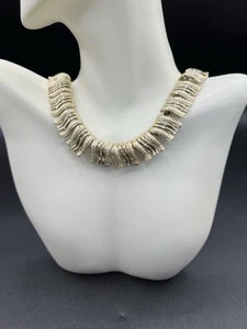 Vintage Coro Gold Tone Textured, Ribbed Choker Necklace, 14”, 3” Extender - Picture 1 of 7