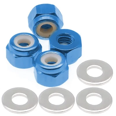 4x Tuerca de bloqueo de neumáticos de aleación M3 A949-49 azul para RC 1-14 Wltoys 144001 actualizaciones Foto 1 de 4