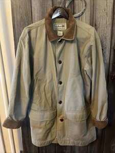 L.L. Bean Men's Field Barn Chore Hunting Jacket Size MED Corduroy Collar Tan - Picture 1 of 10