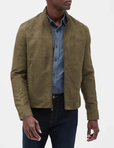 Banana Republic Herren VEGAN WILDLEDER BOMBER M Medium Grün Barn Country - Bild 1 von 15