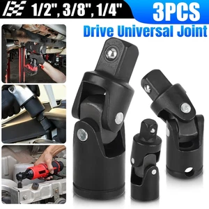 3Pcs Impact Universal Joint Socket Swivel Set,1/4" 3/8" 1/2" Drive Joint Sockets - Bild 1 von 10