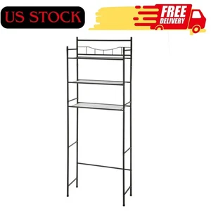 Mainstays Over the Toilet Steel 3-Shelf Bath Shelves Space Saver, Matte Black - Picture 1 of 6