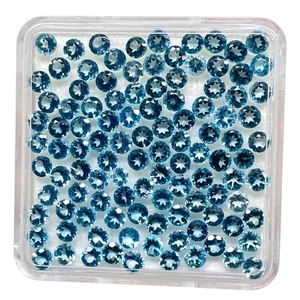VVS 30 Pcs Natural London Blue Topaz 3mm Round Cut Loose Gemstone Wholesale Lot - Picture 1 of 7