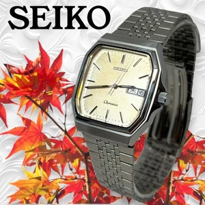 1385 Zustand Seiko Chronos Armbanduhr Silber Achteck 3 Zeiger - Bild 1 von 8