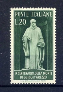 ITALIA 1950 - 9° Centenario della morte di Guido d'Arezzo (995-1050?) 20 L MNH** - Picture 1 of 2