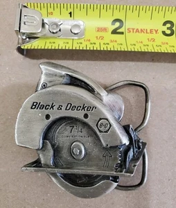 1979 Vintage Bergamot Brass Works Black & Decker Kombination Klinge Gürtelschnalle - Bild 1 von 2