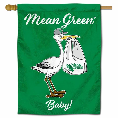 University of North Texas New Baby Gift Decorative House Flag Cover