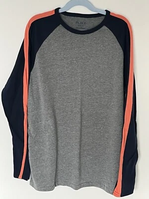 Boys Children’s Place Orange, Black & Gray Long Sleeve Shirt - Size XL (14/16) - Image 1 of 2