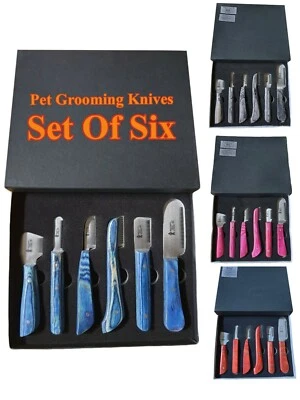 Juego de seis cuchillos peines de aseo para mascotas para gato, perro mano derecha Foto 1 de 4
