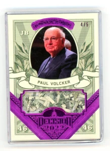 Tarjeta Paul Volcker 2022 Actualización de decisión PINK FOIL 4/5 DINERO TRITURADO #MO42 - Imagen 1 de 2