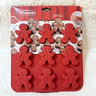 Trudeau Silicone Muffin Mold Jumbo Gingerbread Man Easy Release Cupcake - Image 1 of 4