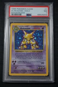 Pokemon Base Set Shadowless Alakazam Holo #1 - PSA 7 - Picture 1 of 2