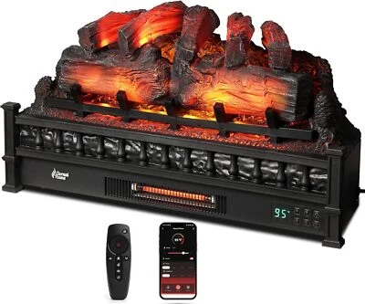 TURBRO Eternal Flame 30 in. WiFi Infrared Quartz Electric Fireplace Log Heater - Image 1 of 2