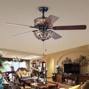 Tisaphon Dual Lamp Crystal Embellished 52-inch Fan Chandelier - Picture 1 of 2