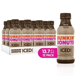 Dunkin Donuts Iced Coffee, Mocha, 13.7 Fluid Ounce (Pack of 12) - Picture 1 of 3