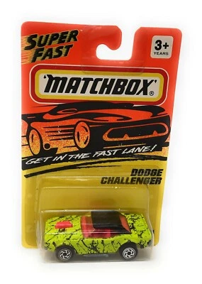 Matchbox Superfast # 1 Dodge Challenger giallo argento ruote Thailandia blister - Immagine 1 di 2