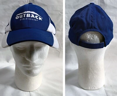 Chapéu de beisebol masculino Outback Steakhouse azul branco gancho e laço náilon algodão - Imagem 1 de 4