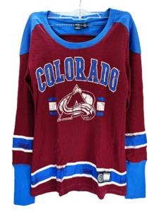 G-III Men's Colorado Avalanche Distressed Print Long Sleeve T-Shirt,Maroon,Small - Picture 1 of 7