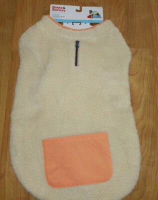 Beige/Tan Sherpa Dog Cat Pet Sweater Vest Jacket w/ Pocket Large Boots Barkley - Image 1 of 4