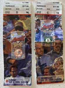 1999 California ANGELS BIGLIETTO STUB vs NY Yankees 5 settembre Oakland Athletics 29 settembre - Foto 1 di 4