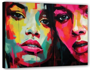Pop Faces Top Aktuel art Modern Abstrakt Bild 50x70 Contemporary FC25 - Picture 1 of 2
