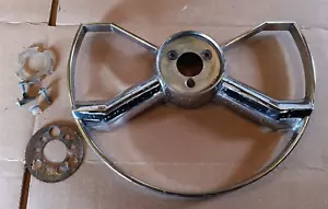 51 52 Chevy accessory butterfly steering wheel horn ring & hardware OG GM chrome - Picture 1 of 6