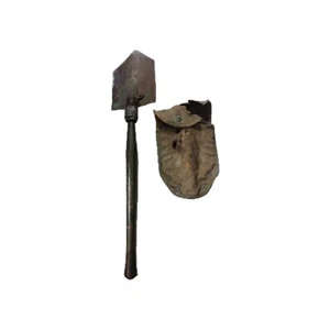 Vtg US Wood Military Army Folding Shovel Entrenching Tool & Cover WWII WW2 - Picture 1 of 4