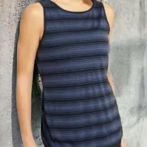 Camiseta sin mangas Athleta Sun Stripe azul marino talla XL espalda redonda - Imagen 1 de 6