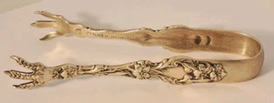 Whiting LILY Sterling Silver SUGAR TONGS 1902 ART NOUVEAU Floral Antique NO MONO - Picture 1 of 8