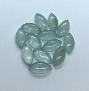 Aguamarina espalda plana marquesa cabujón piedra preciosa natural suelta para hacer joyas - Imagen 1 de 24