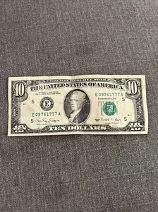 vintage 1990 Series E 10 dollar bill E 09761777 A Hamilton - Picture 1 of 6