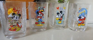 New Walt Disney World Mickey Mouse Glass Cup McDonald's 2000 Magic Kingdom SET 4 - Picture 1 of 8
