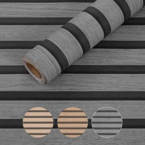 5m/10m Wood Grain Panel 3D Effect Wallpaper Self Adhesive Wood Slat Wall Paper - Picture 1 of 21