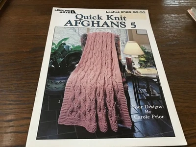 Leisure Arts Quick Knit Afghans 5 Leaflet 4 Designs - Image 1 of 3