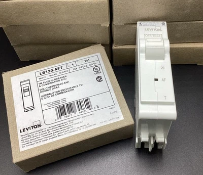 Un (1) Nuevo Disyuntor Leviton LB120-AFT 20 Amp 1 Polo AFCI Foto 1 de 2