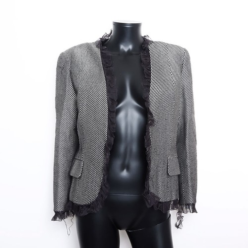 Giacca Christian Dior taglia 11 fantasia pied de poule nero bianco WS9783