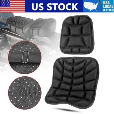 2 X мотоцикла 3D комфорт сиденье подушка подушечка крышка сброс давления воздуха подушечки - Изображение 1 из 4