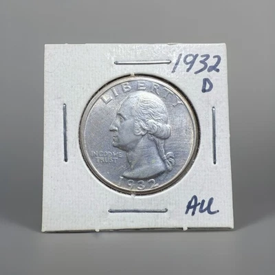 1932-D Washington Silver Quarter AU Slider Uncertified Nice Coin 25C - Image 1 of 4
