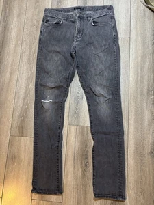 Pantalones de mezclilla John Varvatos EE. UU. negros 31 x 32 pesos ajustados descoloridos ajustados elásticos - Imagen 1 de 11