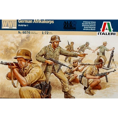 WW II GERMAN AFRIKAKORPS KIT 1:72 Italeri Kit Figure Militari Modellino Nuovo - Immagine 1 di 3