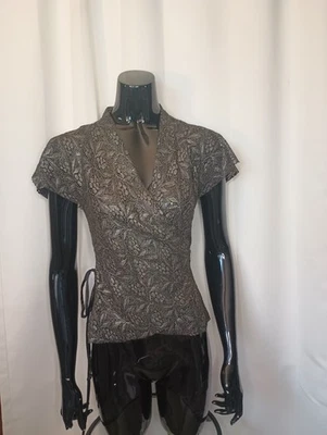 Diane Von Furstenberg 蕾丝裹身上衣 4 灰色透明飘动仙女 Ethereal Goth — 第 1/4 张图片