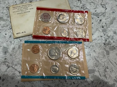 1971 Uncirculated Mint Set P & D in envelope sealed - Image 1 of 4